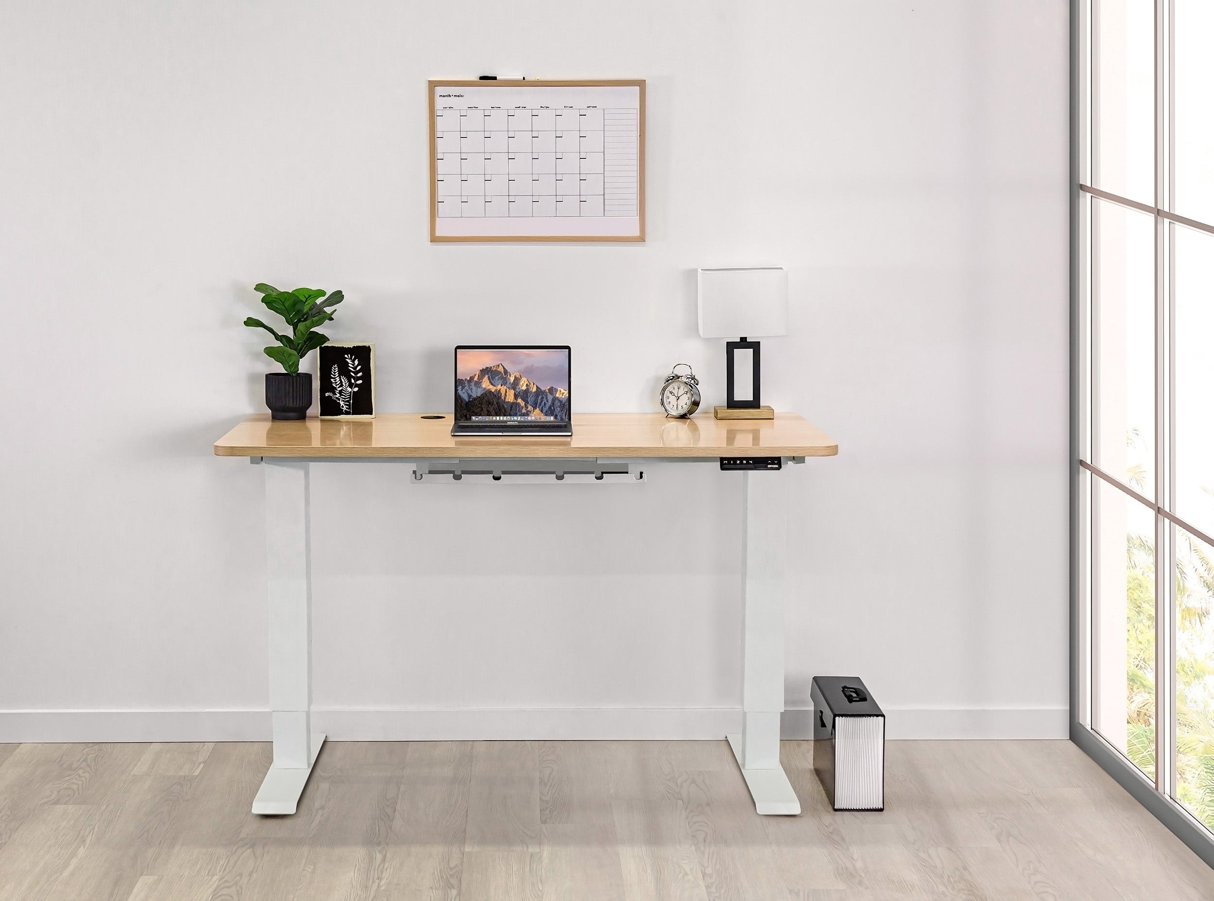 Electric Adjustable Standing Desk Frame - White -PrimeCables